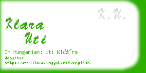 klara uti business card